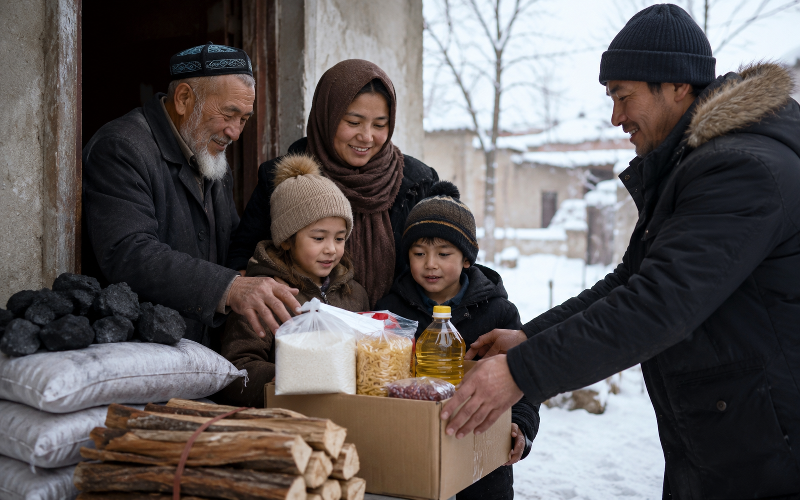 Uygur Ailelerine Kışlık Gıda ve Yakacak Yardımı